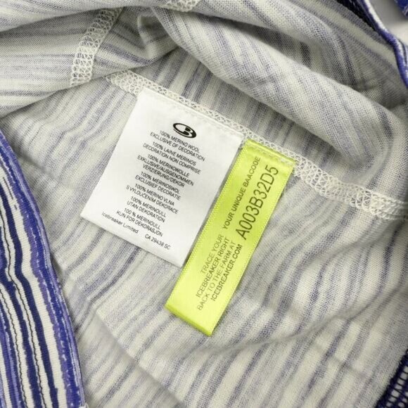 ICEBREAKER Women's New Zealand Merino Bodyfit+ 200 Long Sleeve Top Sz XS Striped - Picture 5 of 6